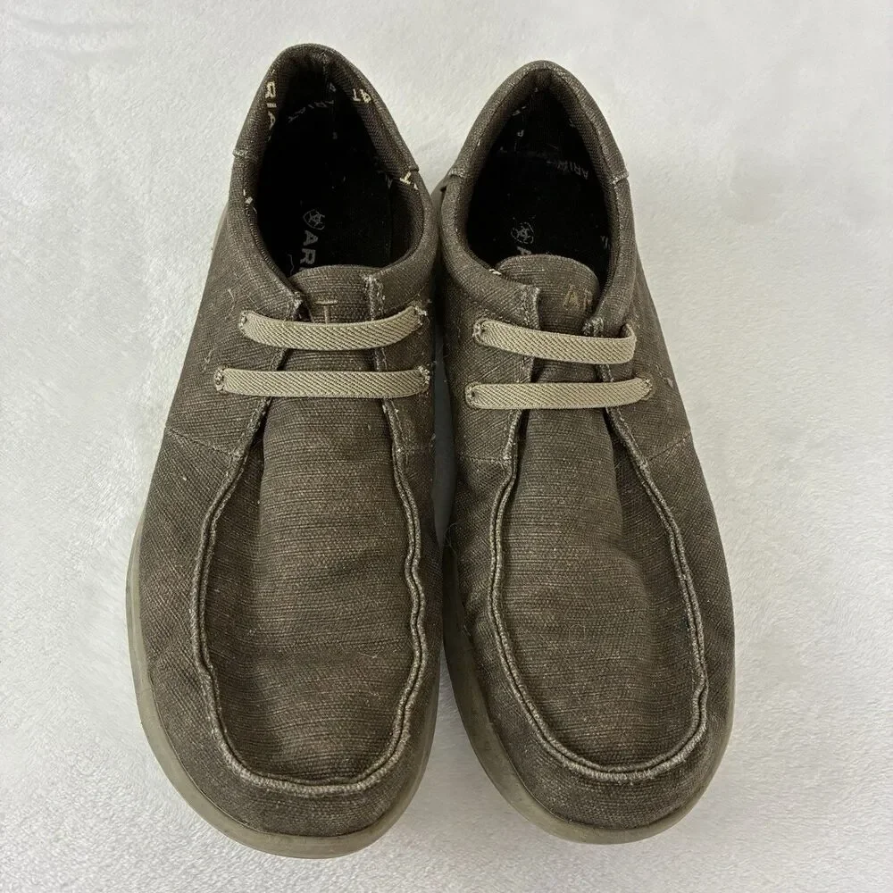 Ariat Hilo Stretch Shoes Men’s Size 8D Brown Canvas Cool Comfort Slip On Loafers